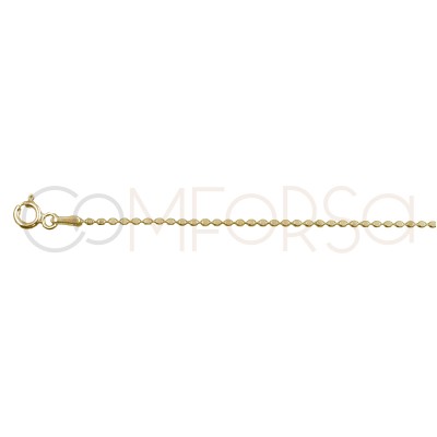 Gold plated silver flat ball chain