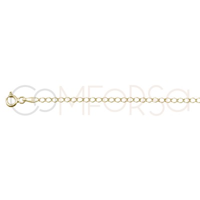 Sterling silver 925 gold plated rhombus chain 1.9 x 0.9 mm