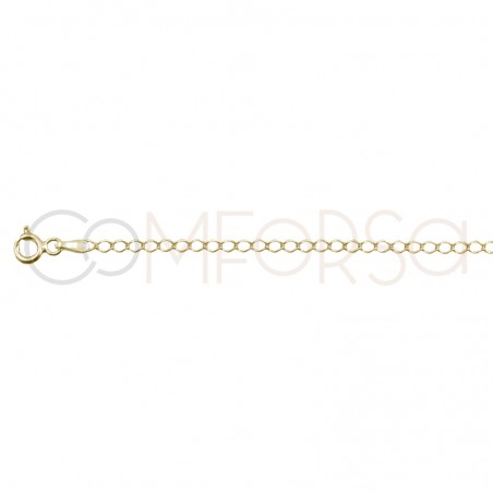 Sterling silver 925 gold plated rhombus chain 1.9 x 0.9 mm