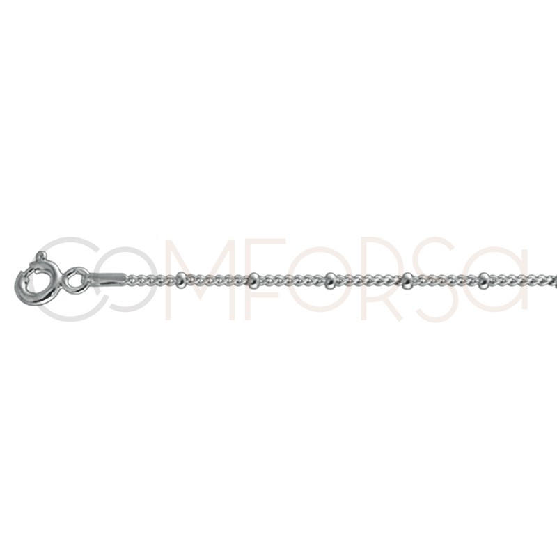 Sterling silver 925ml barbada chain with ball 1.2 mm