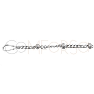 Sterling silver 925ml barbada chain with ball 1.2 mm