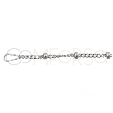 Sterling silver 925ml barbada chain with ball 1.2 mm