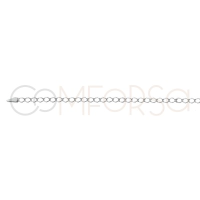 Sterling silver 925 rhombus chain  3 x 2 mm