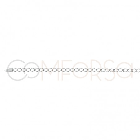 Sterling silver 925 rhombus chain  3 x 2 mm