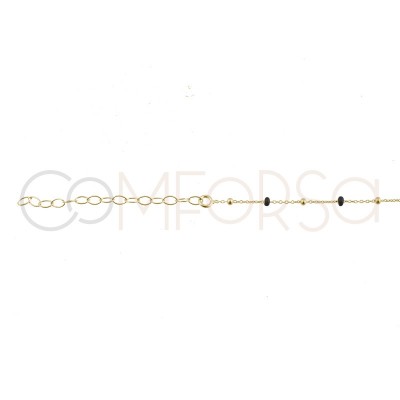 Sterling silver 925 black enamelled beads chain