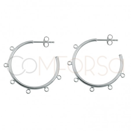 Sterling silver 925 hoop earring with jumprings 25mm