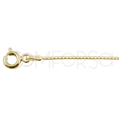 Thin box chain 1.2 mm sterling silver gold plated