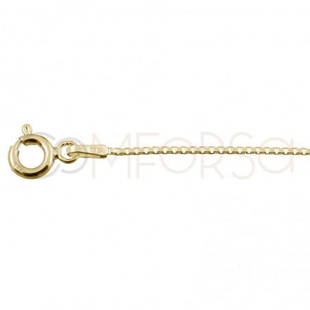 Thin box chain 1.2 mm sterling silver gold plated