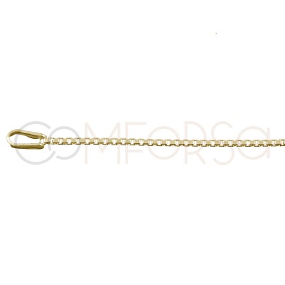 Thin box chain 1.2 mm sterling silver gold plated