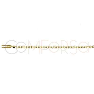 Gold plated Sterling silver 925ml forçat chain 35 cm with 6 cm extender