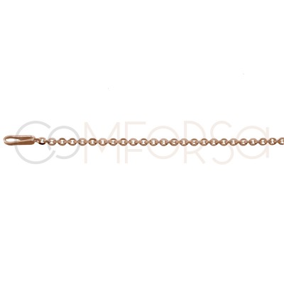 Rose gold plated Sterling silver 925ml forçat chain 35 cm with 6 cm extender