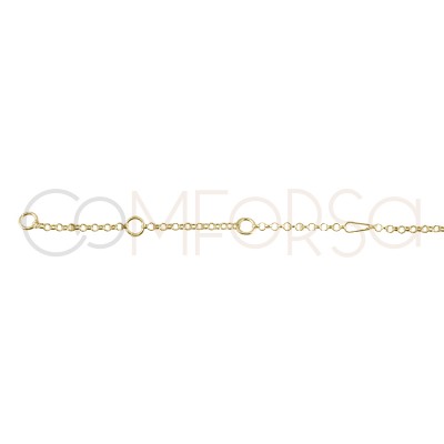 Gold Plated Sterling Silver 925 Chain 40 cm with extender 6 cm