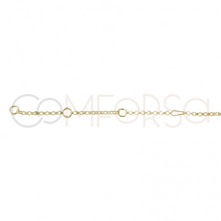 Gold Plated Sterling Silver 925 Chain 40 cm with extender 6 cm