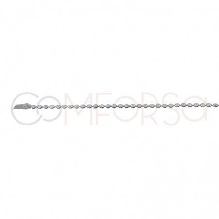 Sterling silver 925 gold-plated flat ball chain 1mm