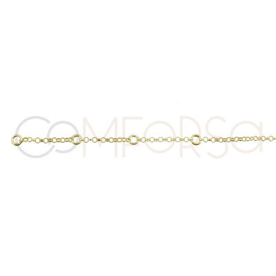 Sterling silver 925 chain with round smooth pendant 4mm