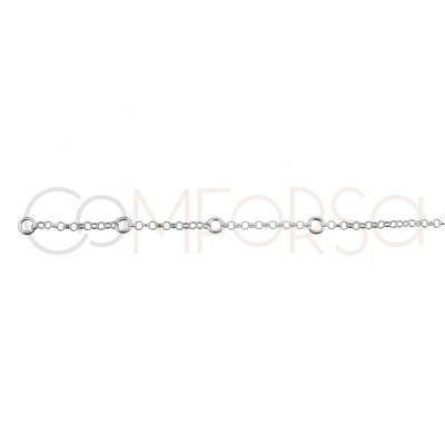 Sterling silver 925 chain with round smooth pendant 4mm