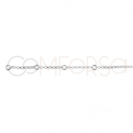 Sterling silver 925 chain with round smooth pendant 4mm