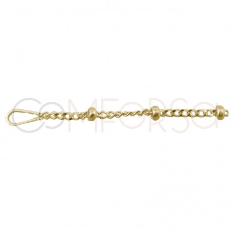 Rose gold-plated sterling silver 925 extra weight cable chain with balls