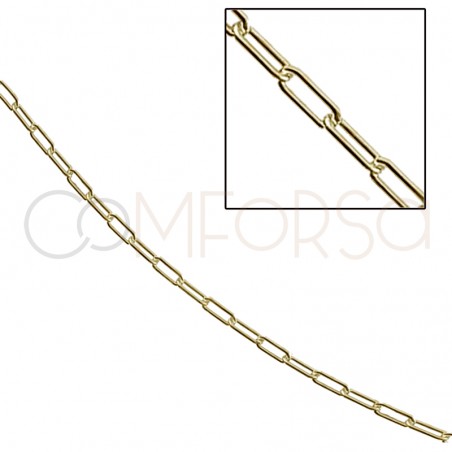 Gold-plated sterling silver 925 loose paperclip chain 3.5 x 10 mm