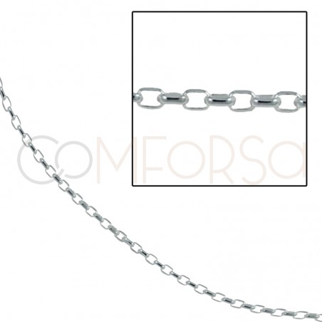 Sterling silver 925 loose oval cut curb chain 3 x 2 mm