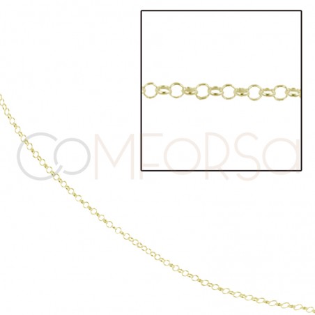 Gold-plated sterling silver 925 loose round belcher chain 1.6mm