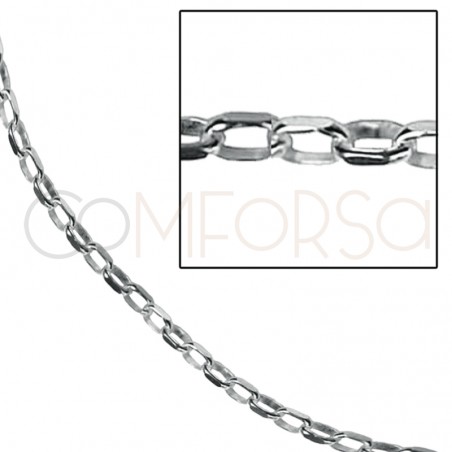 Sterling silver 925 loose oval curb belcher chain 4 x 2mm