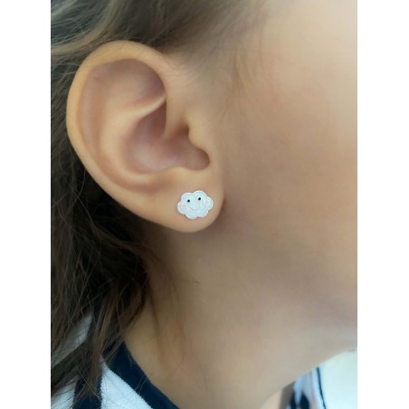 Sterling silver 925 mini cloud earring 7x9mm