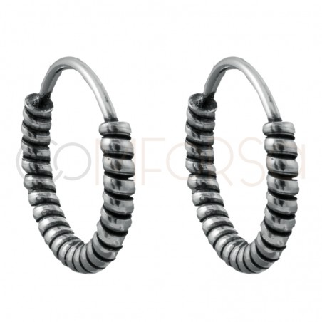 Sterling silver 925 hoops with wrapped wire 12mm