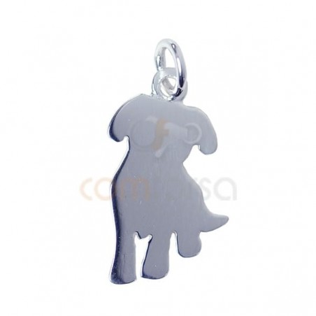 Engraving + Sterling silver 925 dog pendant 11 x 19mm