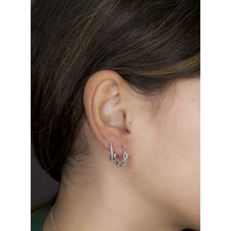 Sterling silver 925 hoops with coiled wire 12mm