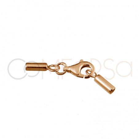 Gold-plated sterling silver 925 lobster clasp with end cap 2.1mm (int)