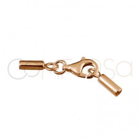 Gold-plated sterling silver 925 lobster clasp with end caps 7 x 11 mm