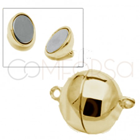 Gold Plated Sterling Silver 925 magnetic clasp ball 8mm