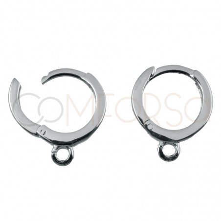 Sterling silver 925 hoop earrings 12 mm with open jumpring