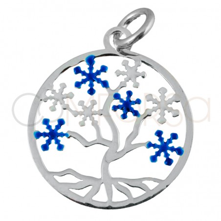 Sterling silver 925 tree of life winter pendant 15 mm