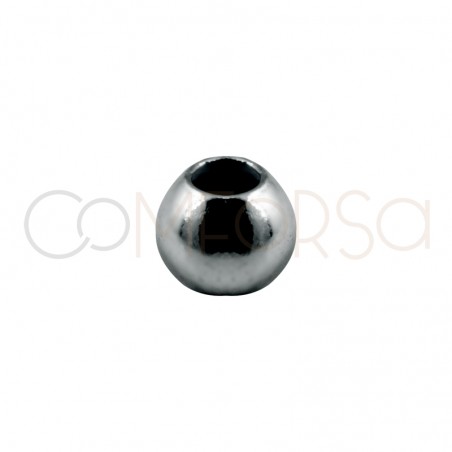 Rhodium-plated sterling silver 925 smooth ball 2 mm (0.9)