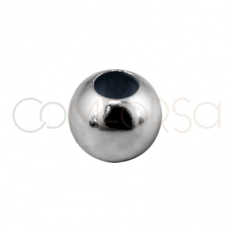 Rhodium-plated Sterling Silver 925 Smooth Bead 3 mm