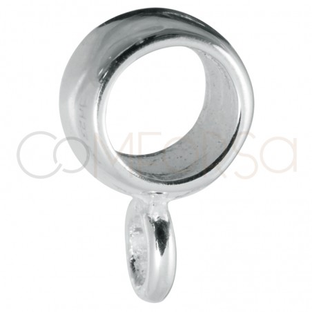 Sterling silver 925 D shape bead spacer with jump ring 4 mm