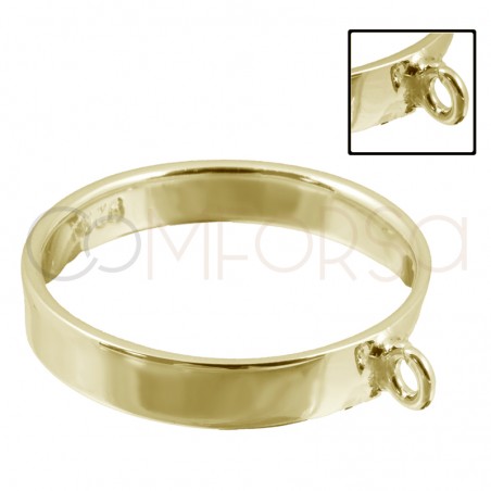 Gold-plated sterling silver 925 plain ring with jump ring