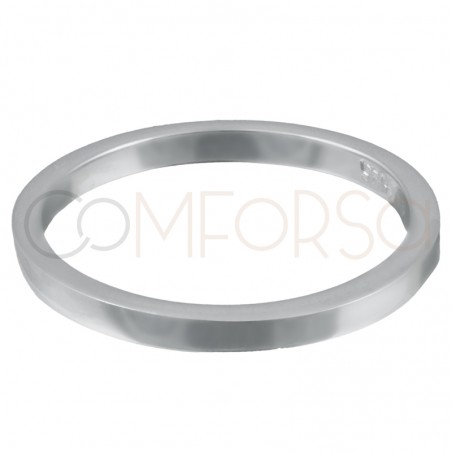 Sterling silver 925 band flat ring 2mm