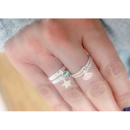 Gold-plated sterling silver 925 pink star with zirconia 8x10mm