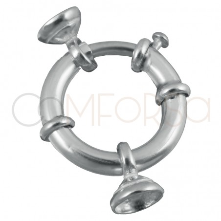 Sterling silver 925 Bolt clasp with caps 20 mm