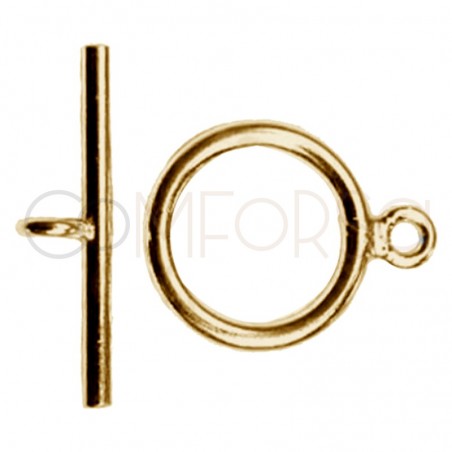 Gold-plated sterling silver 925 toggle clasp with jump ring 15mm