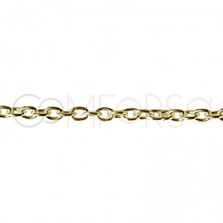 Gold-plated sterling silver 925 loose cable chain 1.7 x1.5 mm