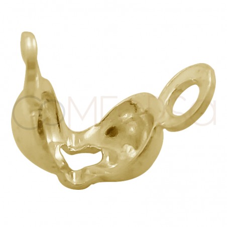 Sterling silver 925 gold-plated knot cover with 2 jumprings 6.5mm (3.4mm)