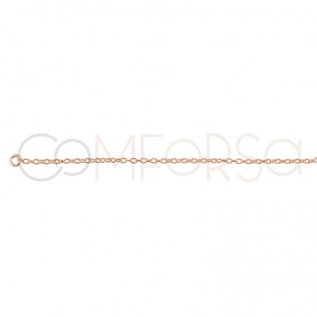 Rose gold-plated sterling silver 925 cable chain with central jump rings 40cm