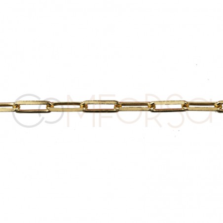 Gold-plated sterling silver 925 loose elongated link cable chain 5 x 2 mm