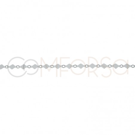 Sterling silver 925 loose rhombus chain 4mm
