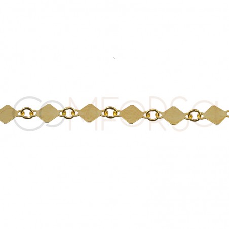 Gold-plated sterling silver 925 loose rhombus chain 4mm