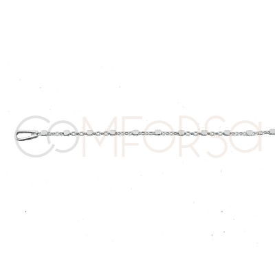 Sterling silver 925 cable chain with squares 1.2mm out.